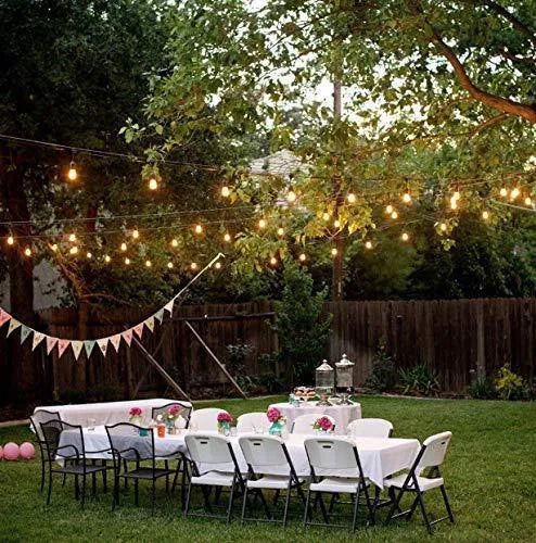 Waterproof solar LED string lights with PVC shell for outdoor garden or patio illumination