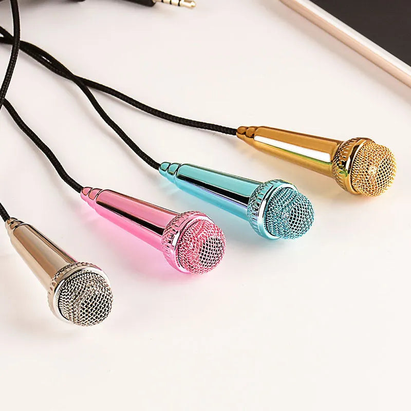 Mobile phone microphone capacitor with braided wire plastic body, 53mm by 16mm, in four colours