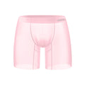 Men's seamless nylon boxer shorts in orange, pink, or red with low-waist athletic design