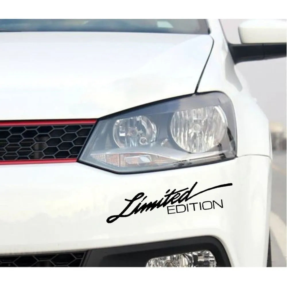 Reflective plastic bumper sticker for cars, showing black, white, and colourful design options.