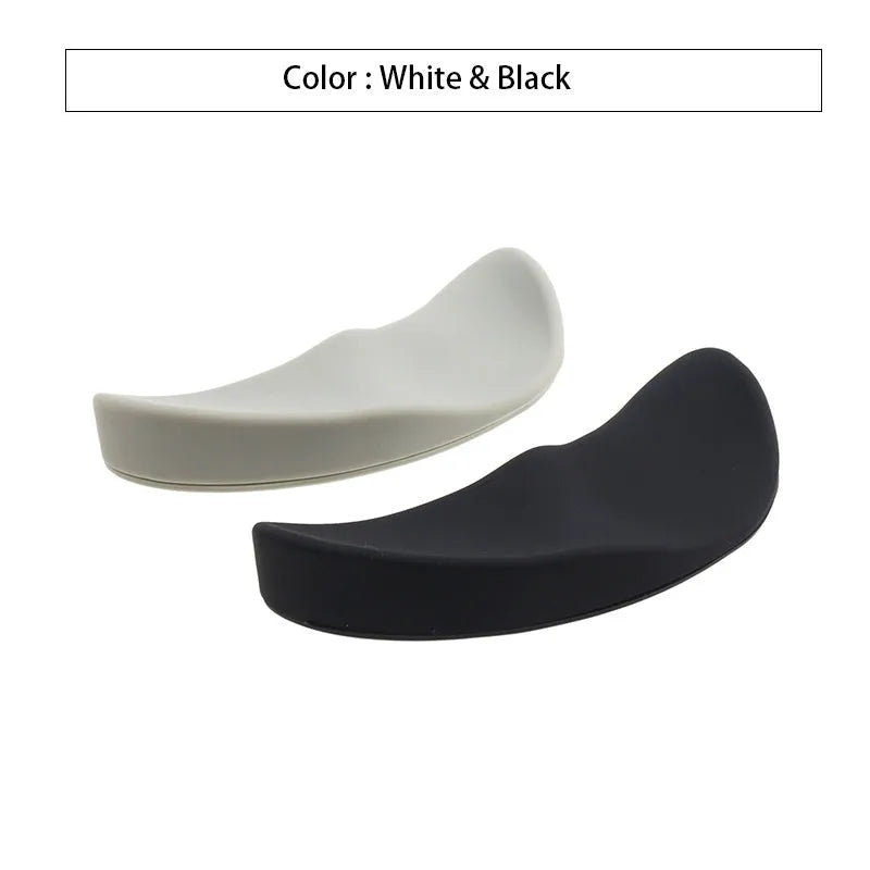 Ergonomic silicone mouse wrist rest pad with black gliding surface for right hand use