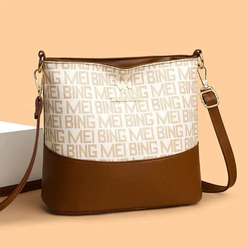 Soft leather messenger bag with multiple compartments in urban simplicity style