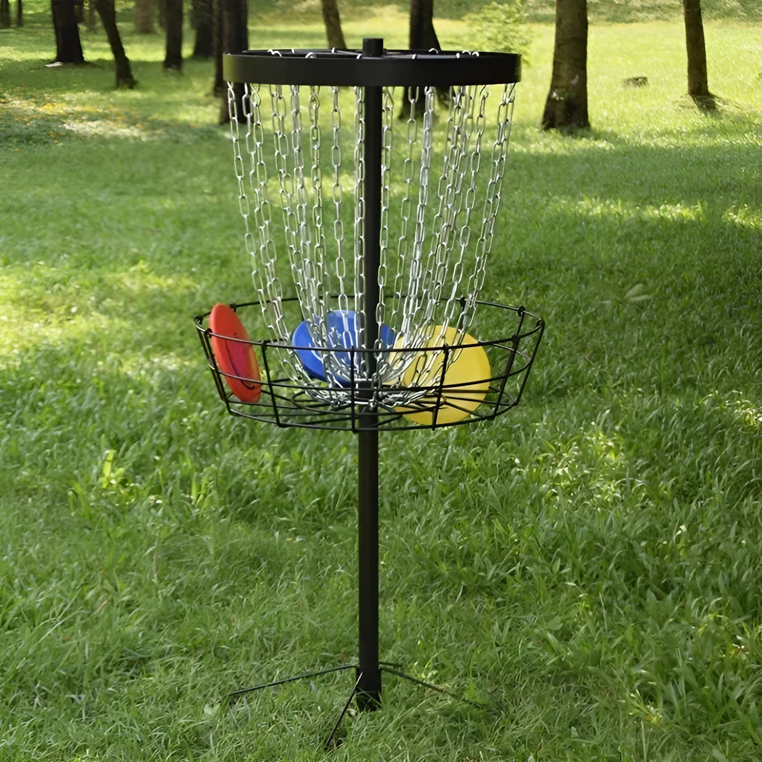 Golf chain rack blocking net with iron frame and bag stake in orange colour option