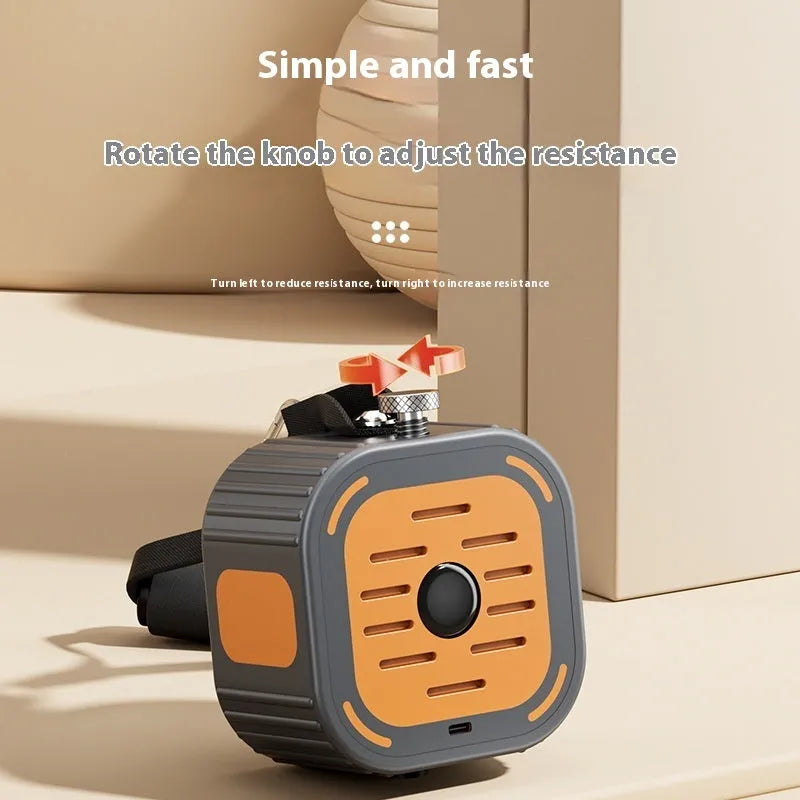 Adjustable power pump chest expander for home fitness in orange or blue.