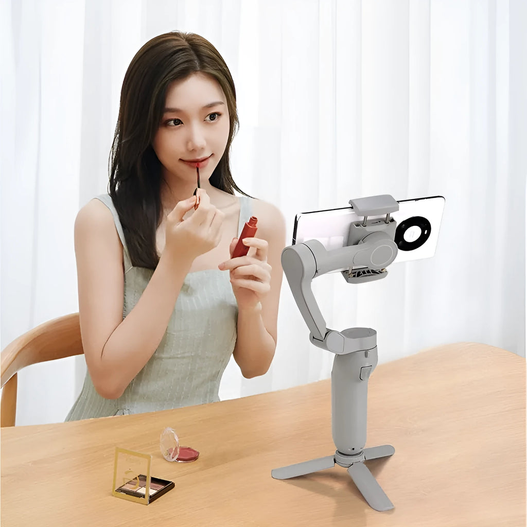 Folding three-axis mobile phone gimbal stabilizer in L7B PRO style with USB charging port