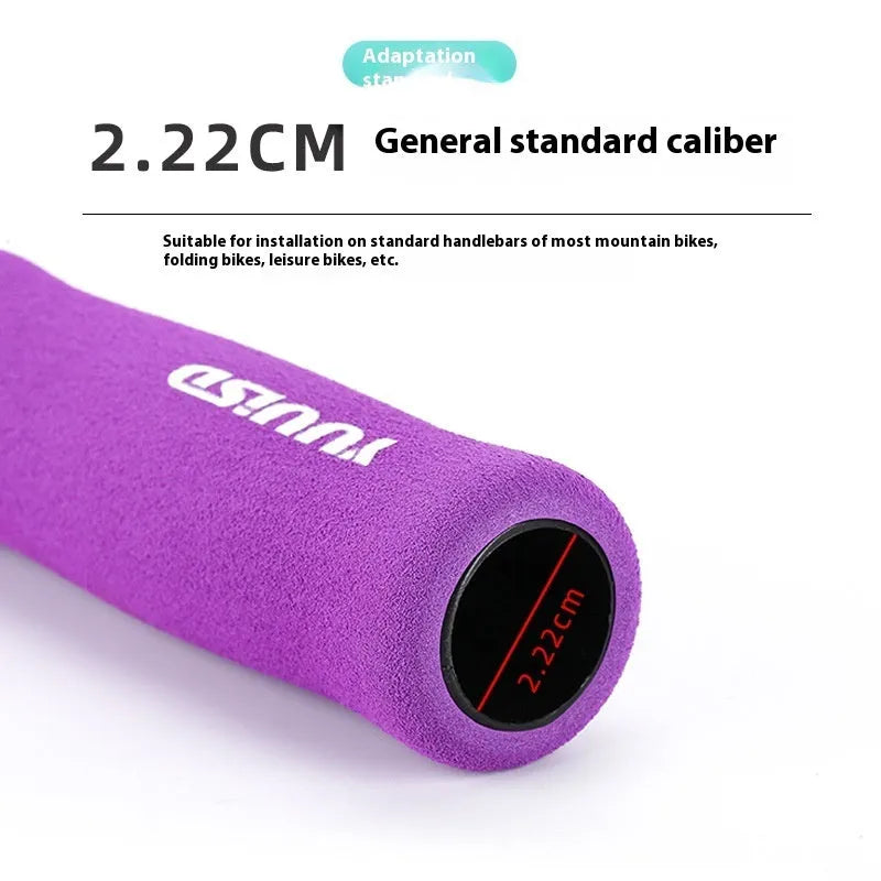 Mountain bike sponge handle covers in black, purple and biange colours showing ultra-lightweight 41g design