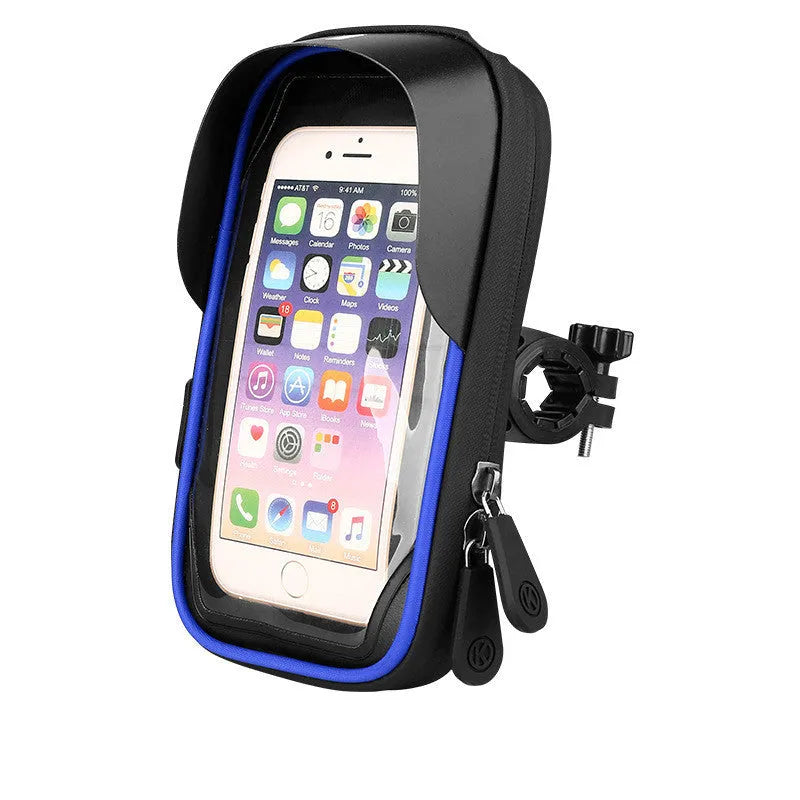 Waterproof mobile phone stand for bicycles and electric cars in black colour