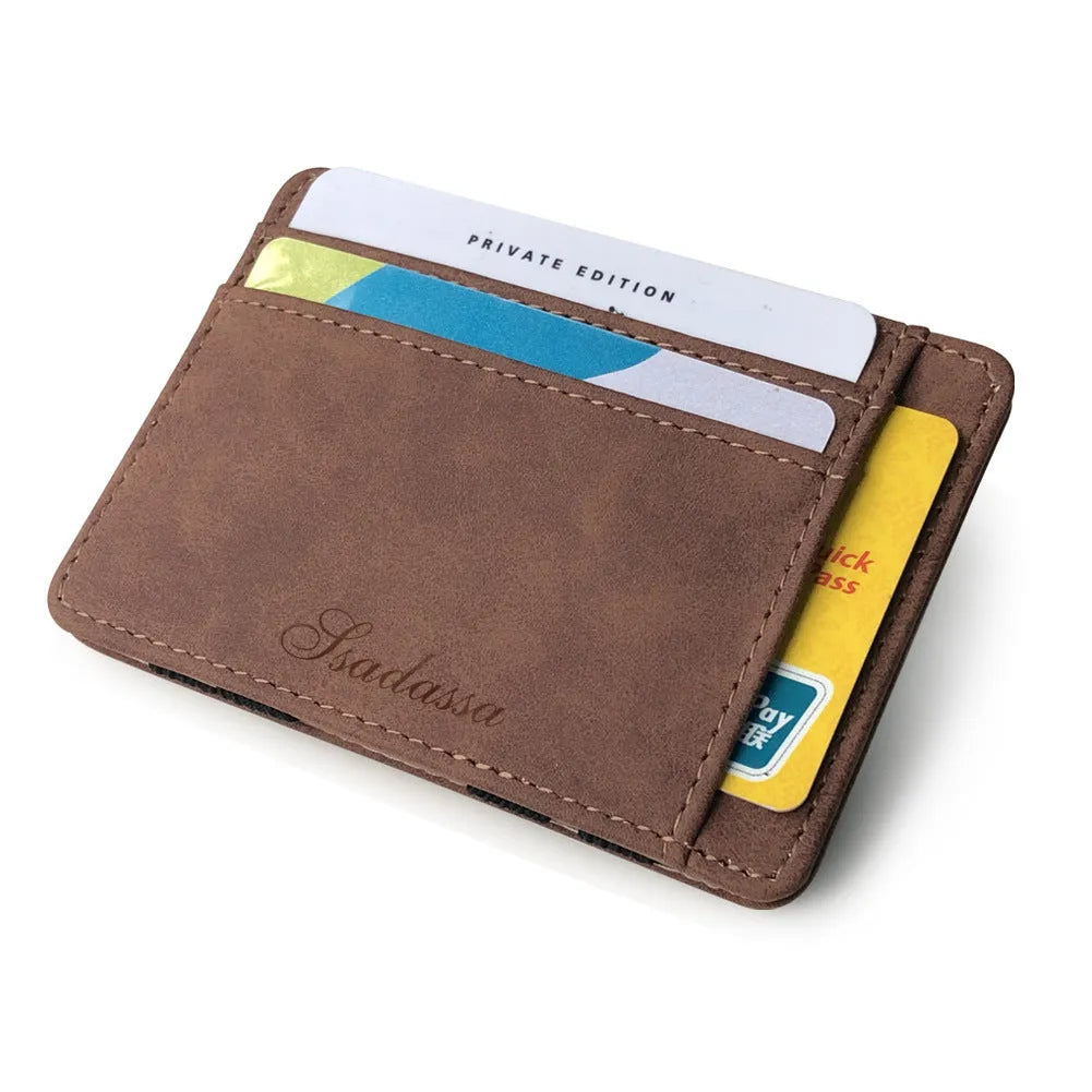 Korean-style matte leather magic wallet coin purse in horizontal square 10x7.5cm design