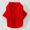 Small dog and cat two-legged knitted rib sweater in blue, pink, red, yellow or beige, sizes XS to XL