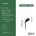 Black aluminium ground lamp with LED lighting for outdoor garden pathways