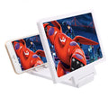 Black radiation-shielding 3D acrylic mobile phone screen amplifier with fold-out stand deployed.