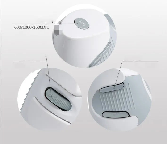 Black and white wireless vertical ergonomic mouse with USB receiver on a desk.