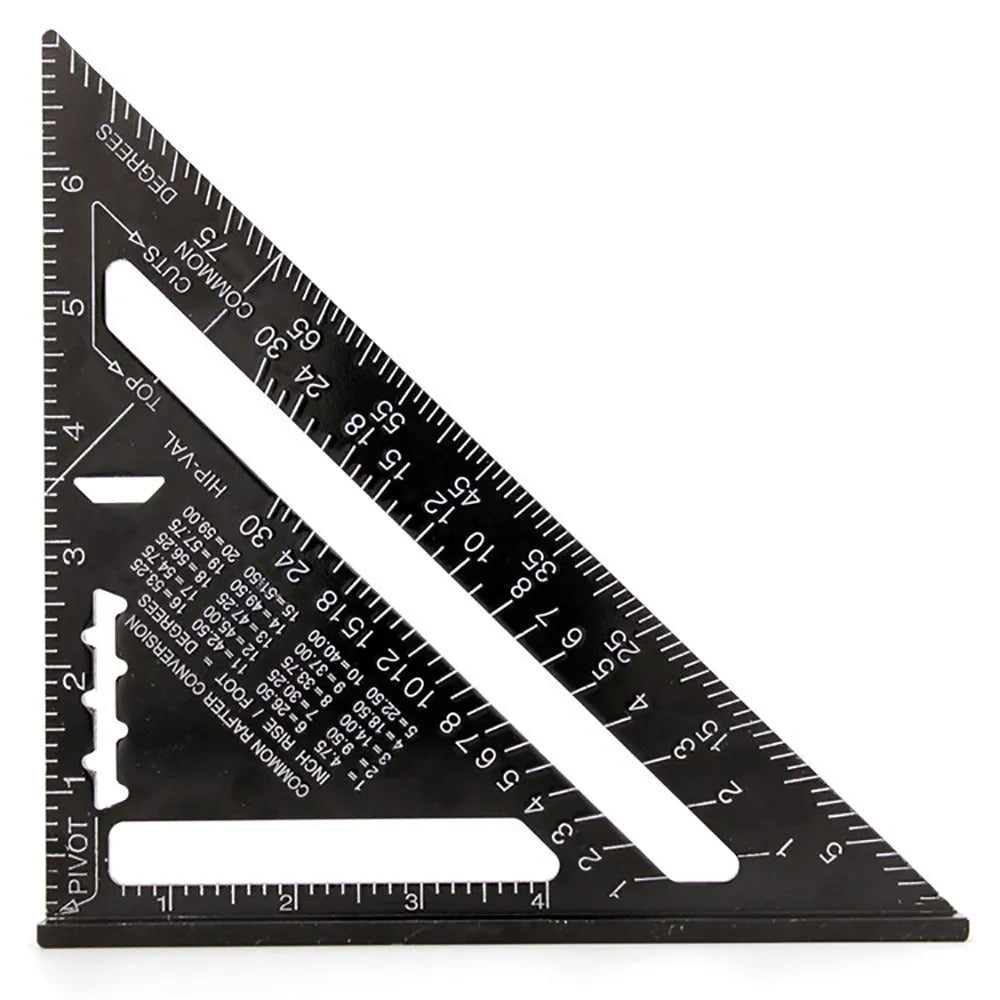Aluminium alloy woodworking measuring square triangle ruler with 90-degree angle