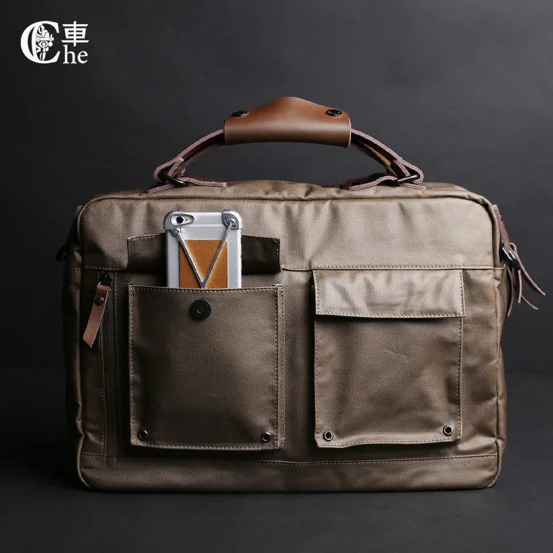 Dpark single shoulder laptop bag for 14-15 inch business computers in black, brown or khaki
