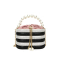 Women's pearl-embellished evening crossbody bag in European retro style with single shoulder strap