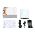 White portable mobile phone fill light with adjustable angle knob and clip attachment