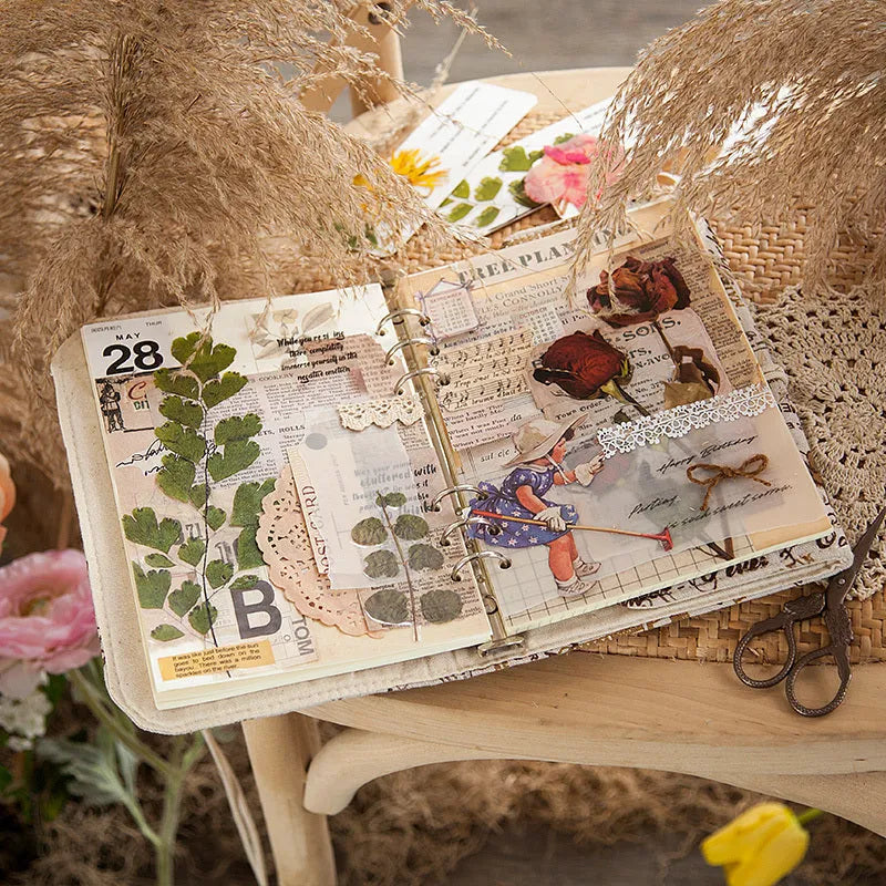 Weekend Flowers PET deco stickers sheet featuring eight floral and nature patterns, within 110x200mm, for scrapbooking and bullet journal DIY stationery