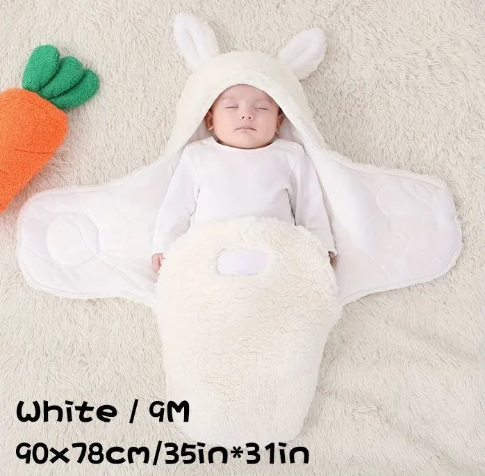 Adjustable baby sleeping bag swaddle blanket in fleece with velcro closure