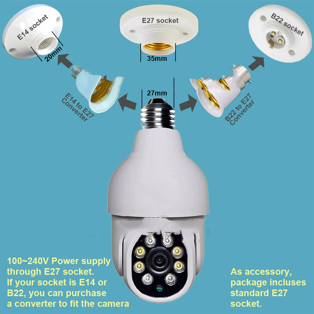 White 1080P wireless PTZ security camera with ABS housing for indoor use