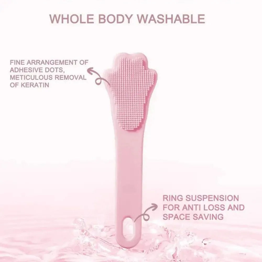 Silicone finger toothbrush for pets in pink, purple and yellow colours
