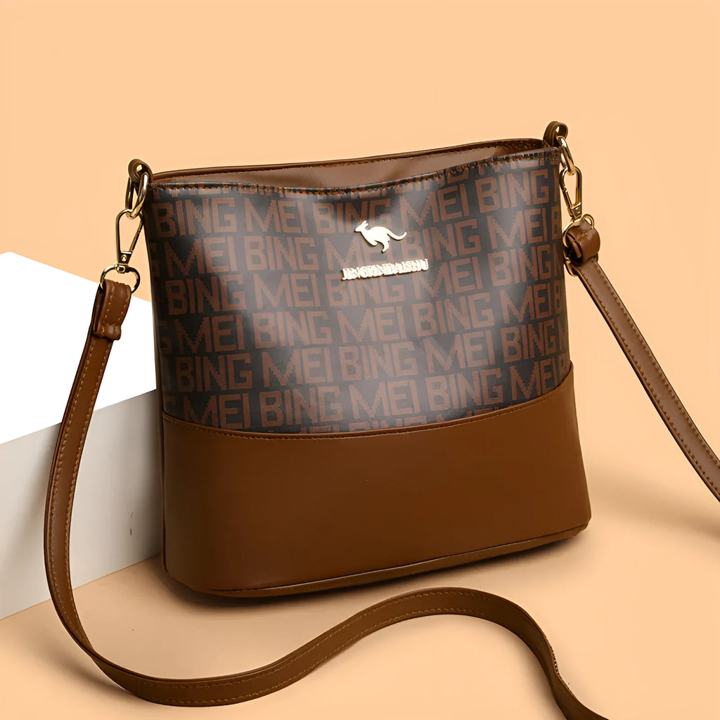 Soft leather messenger bag with multiple compartments in urban simplicity style