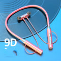Wireless Bluetooth neck-mounted stereo headset in black with ear cups and neckband