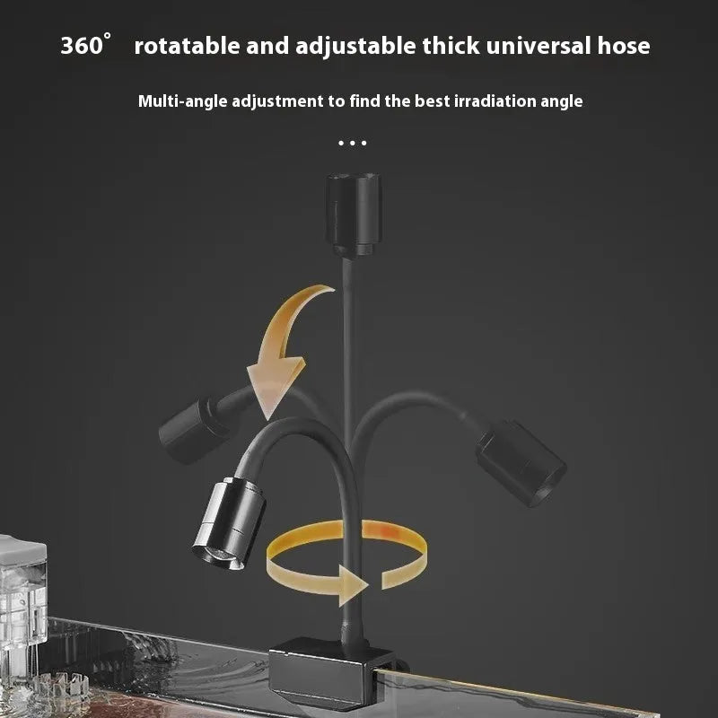Mini LED aquarium light for 15-40cm fish tanks with clip or base mounting options