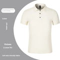 Men's cotton blend regular fit short-sleeved polo shirt in white, black, dark gray, dark blue, red, light blue