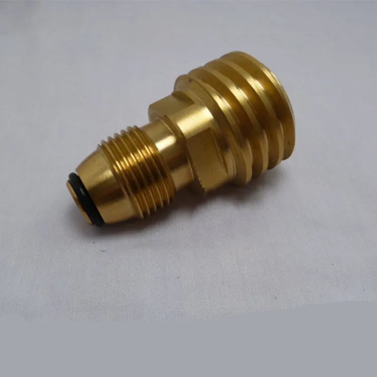 Gold brass gas adapter with taper external thread for 7mm gas charging connections