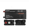 1200W car power inverter with LED display, US outlet, black casing, measuring 26cm x 10cm x 5.5cm