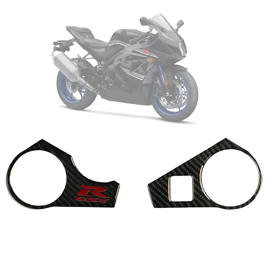Black carbon fibre style adhesive sticker for SUZUKI GSXR1000 L1 motorcycle upper connective plate