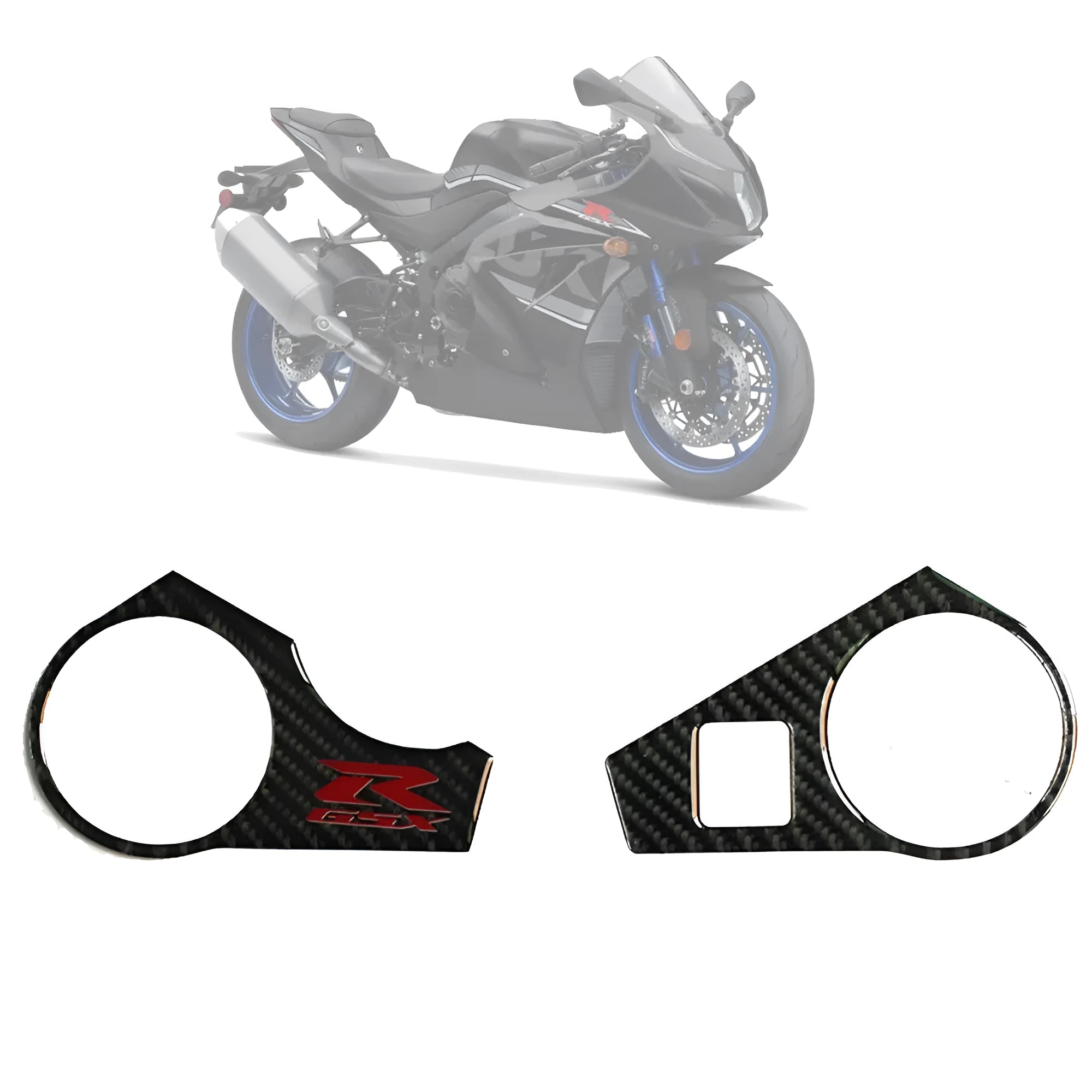 Black carbon fibre style adhesive sticker for SUZUKI GSXR1000 L1 motorcycle upper connective plate
