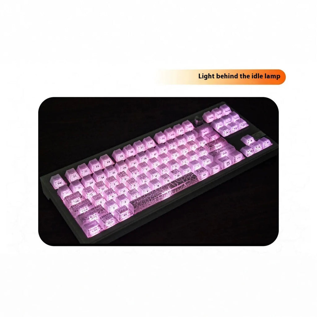 White transparent mechanical keyboard keycap with white double stitching detail for Qingying switches.