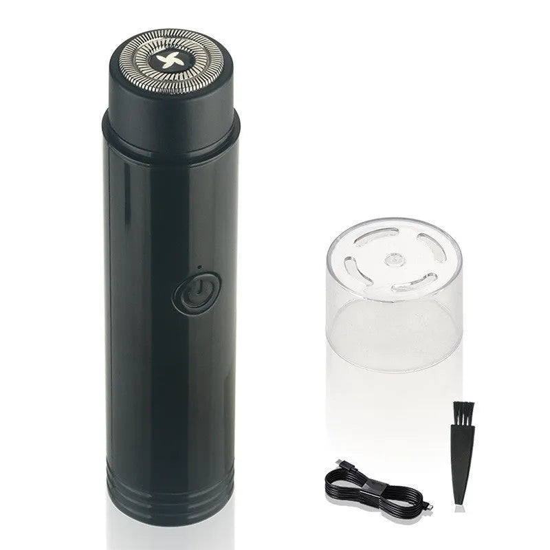 ARECTECH black portable electric shaver with a detachable rotary head on a white background.