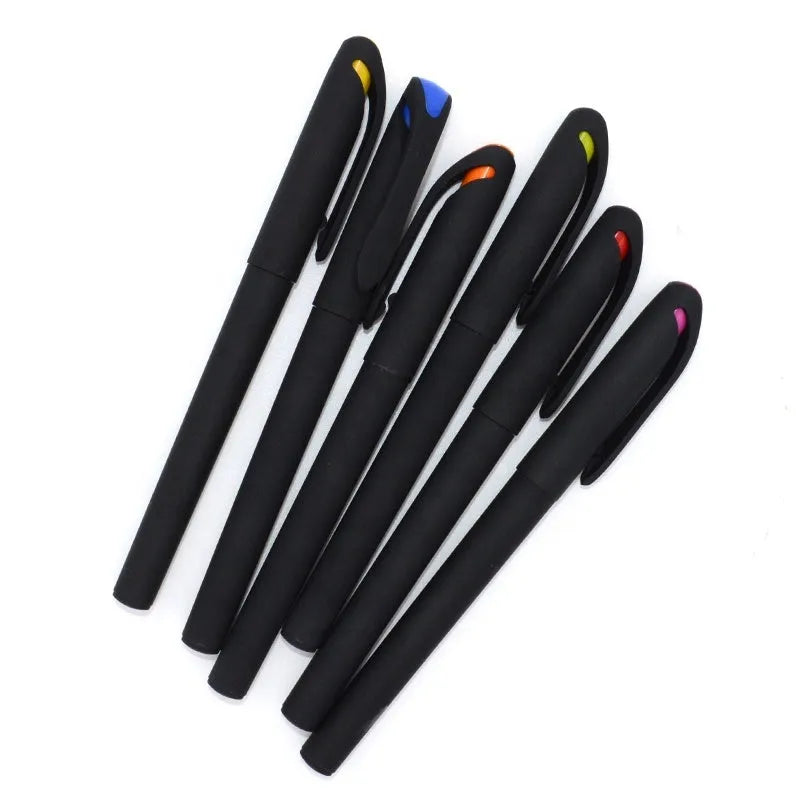 Plastic gel pen 14cm long with black ink in pack of 10 random colours