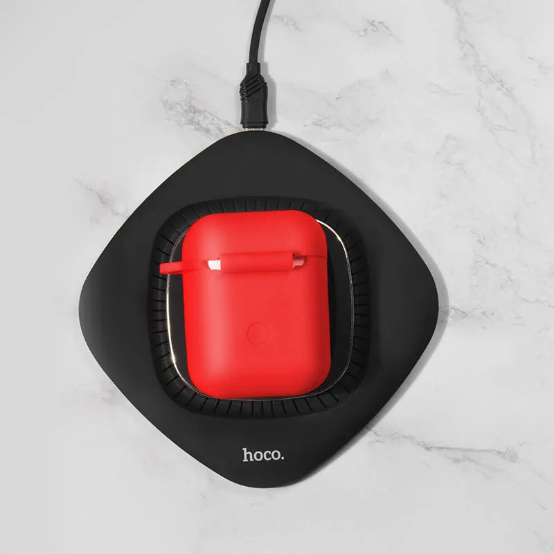 Hoco silicone headphone case for AirPods in black with wireless charging support