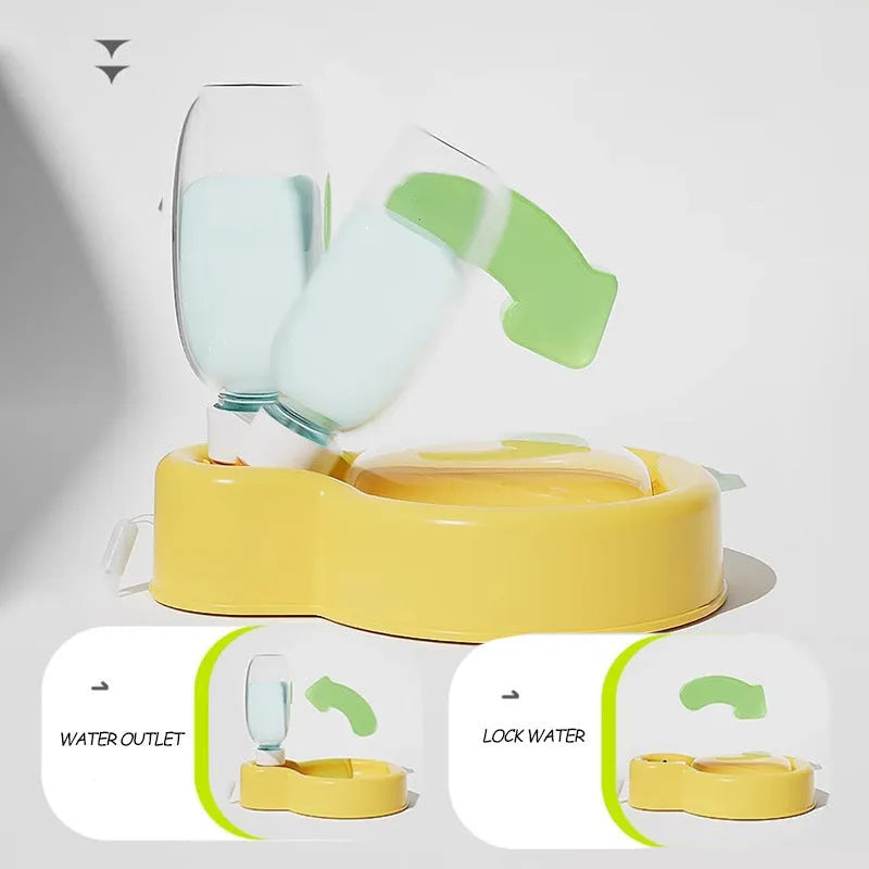 Green portable dog water bottle with integrated drinking bowl for travel and outdoor use