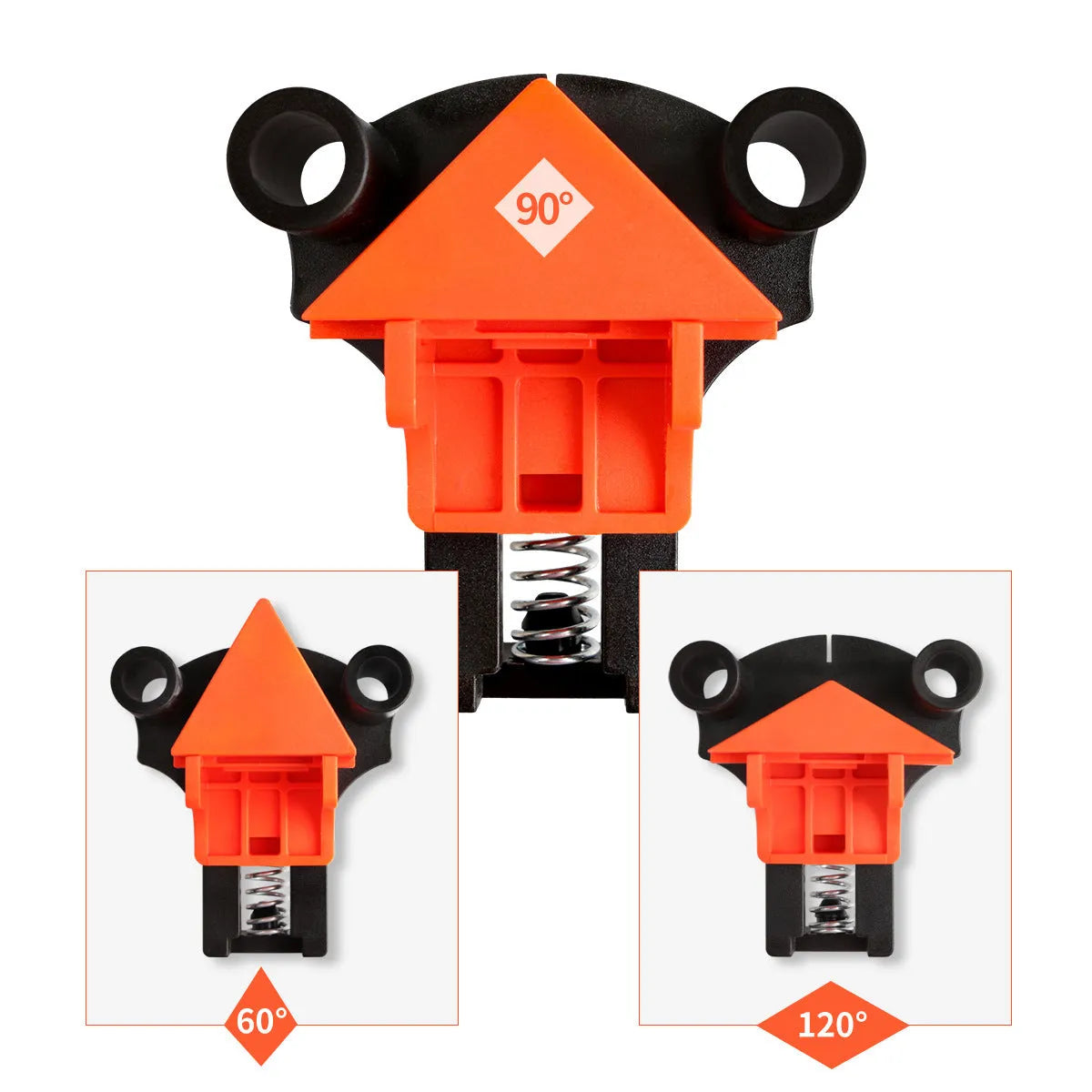 Plastic 90 degree right angle clip for assembling picture frames and photo frames