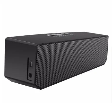 Bluedio BS-5 mini Bluetooth speaker in black, compact portable design with 3D stereo sound