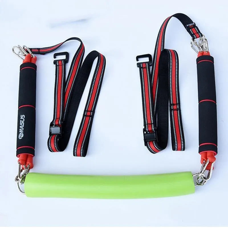 Pull-up assisted hanging trainer with EVA pedal, elastic rope, 350mm foot, 150kg capacity