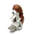 Portable mini brown USB powered dog figure for desktop computer stress relief