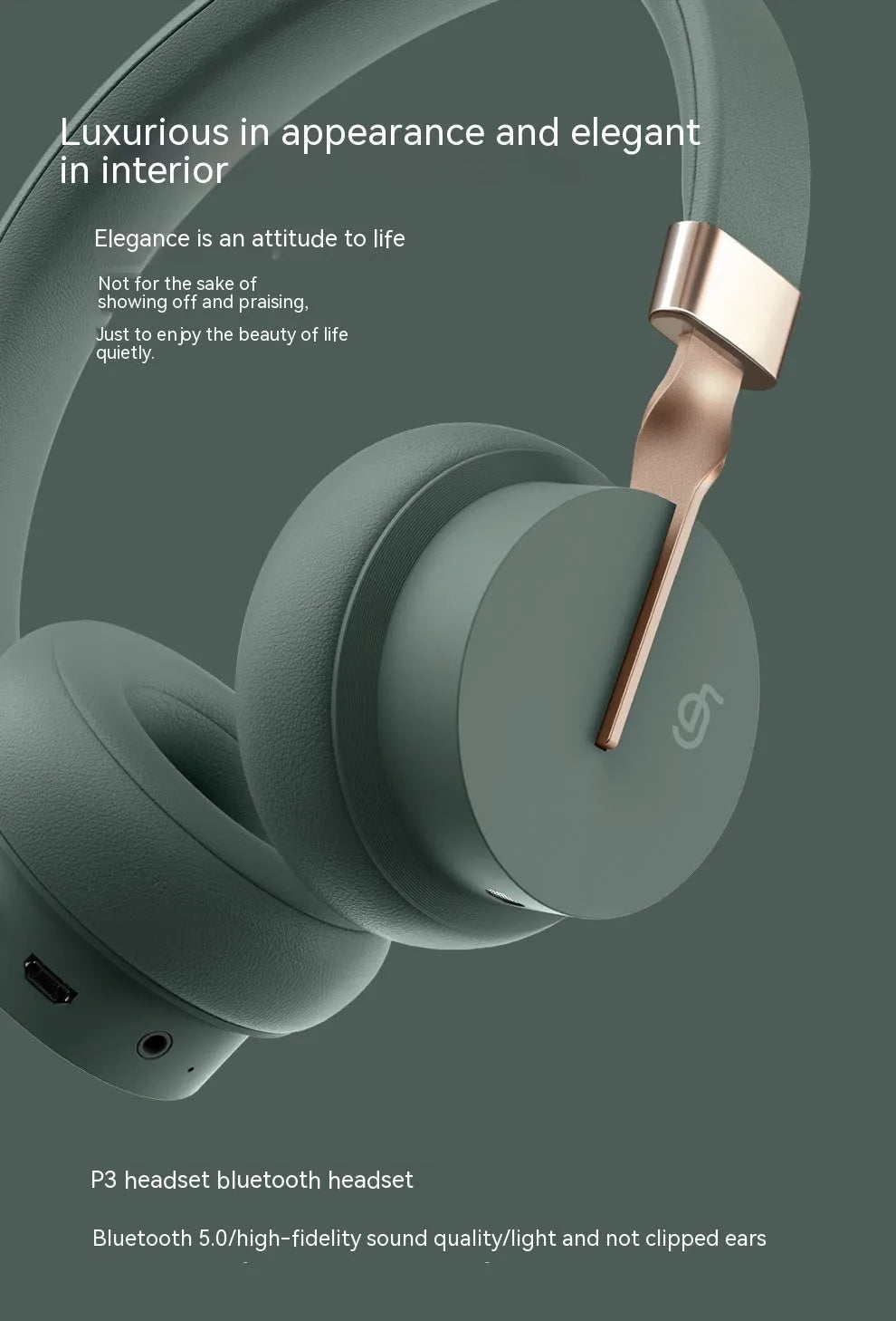 Headworn Bluetooth headset in solid colours: green, black, red, blue, or white.