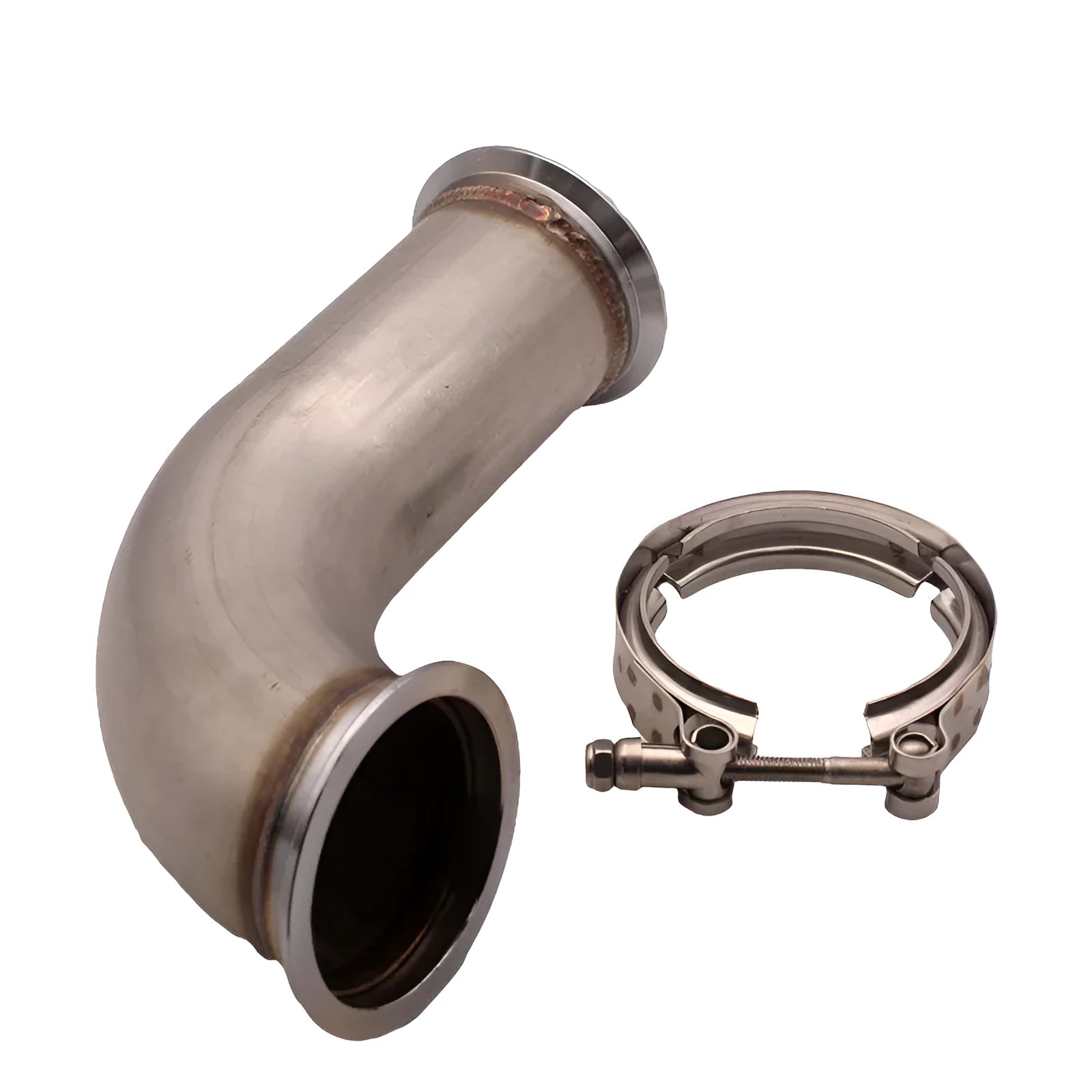 Stainless steel V-clamp plumbing downpipe for general drainage systems.