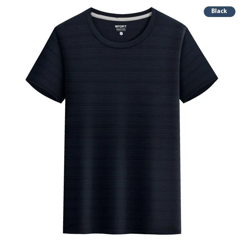Crystal silk round neck quick-dry T-shirt in spandex fabric available in multiple colours