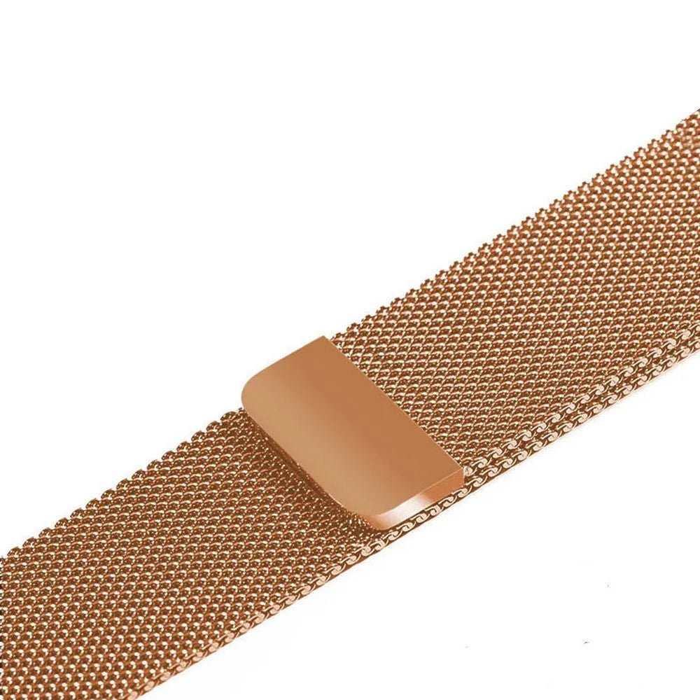Stainless steel metal watch strap shown in silver, suitable for 38mm or 42mm watches.