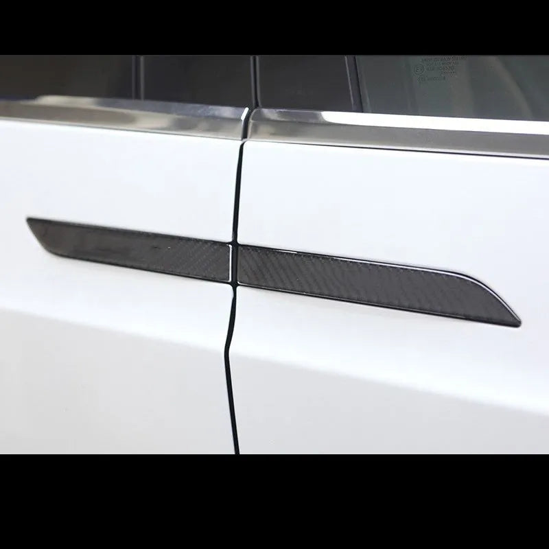 Carbon fibre door handle sticker patches for Tesla Model S anti-scratch protection