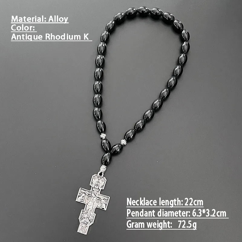 Cross beads alloy car rearview mirror pendant in gold finish with electroplated surface