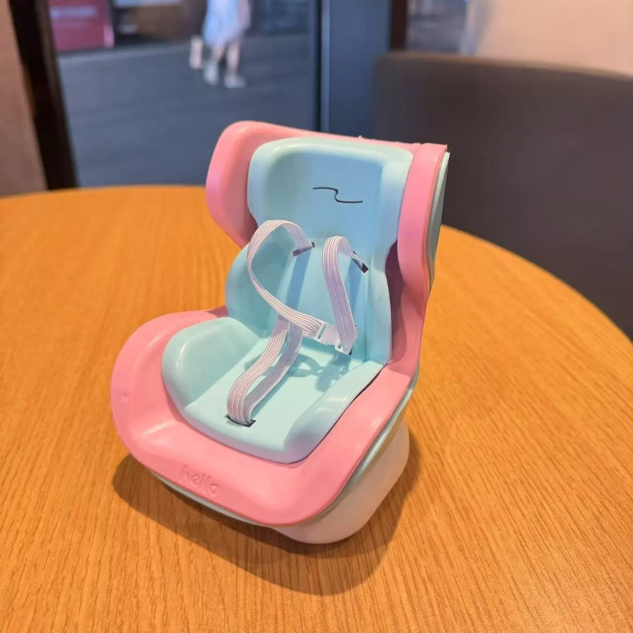 Plastic car ornament doll in milk tea colour with magnetic base and two air outlet clips
