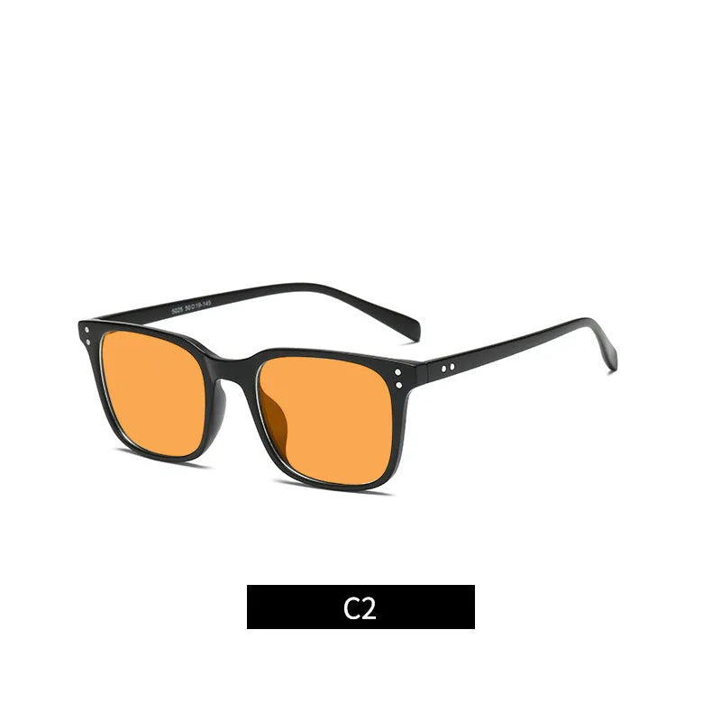 Orange tinted anti-blue light and UV protection glasses with a TR90 frame shown in one of the available colour options.