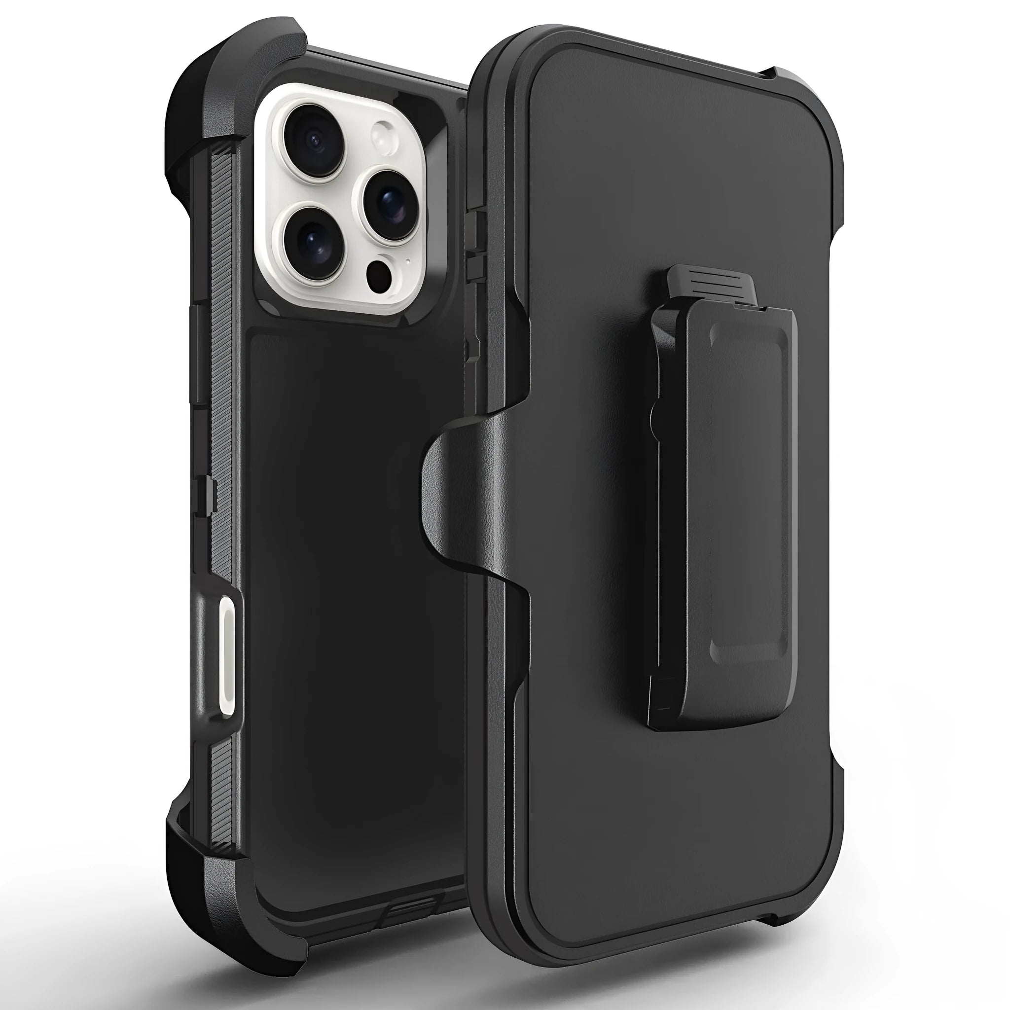 Three-in-one solid colour drop-resistant hard shell phone case for Apple iPhone with PC TPU material and airbag corners